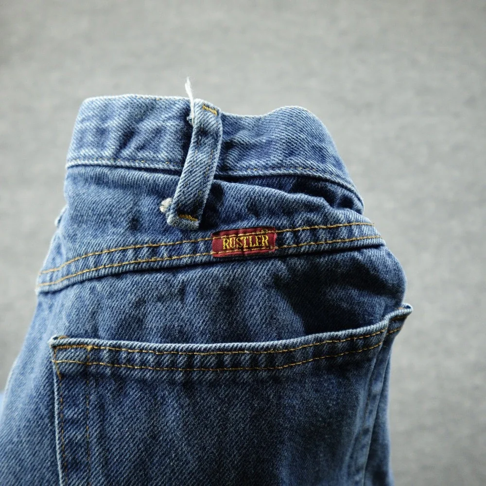 Rustler Jeans Mens 34x34 Blue Straight Leg Regular Fit Cotton Denim Workwear